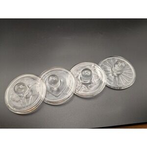 VTG Norpro Clear Glass Cookie Stamps Set of 4 Heart Daisy Flower Patterns w Box